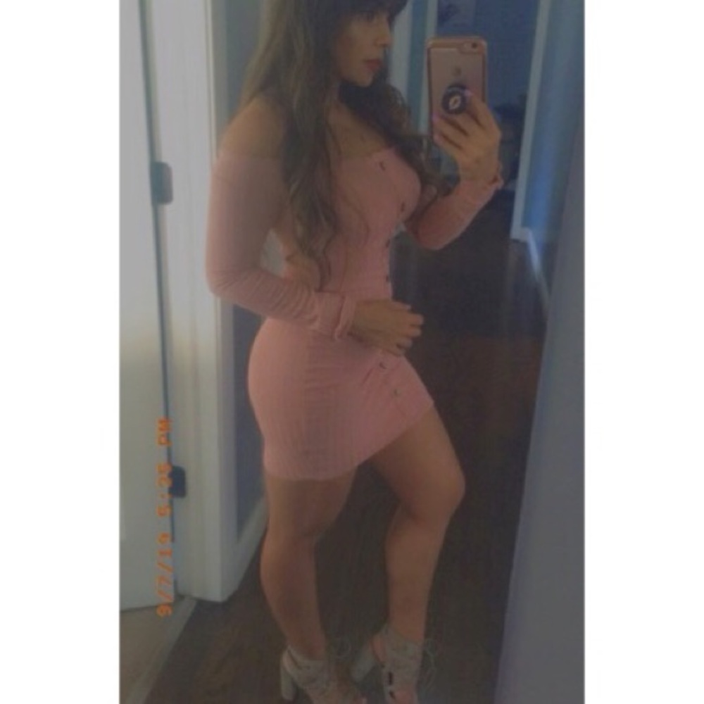 Blush Pink Sweater Dress